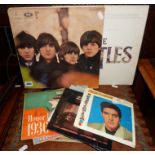 Beatles albums:- "Beatles for Sale" and "The Beatles (20 Greatest Hits)", with assorted vinyl
