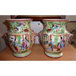 Pair of French Bayeux vases with Chinese decoration