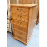 Modern pine narrow chest of drawers