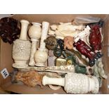 Assorted Chinese carved items