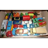 Collection of assorted Dinky, early Corgi and Matchbox cars and commercial vehicles including Corgi,