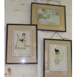 Set of three Mabel Lucie Attwell colour prints, pub B.A.C. Ltd, and titled "Bobbed", "You