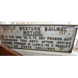 Cast iron Railway sign for GWR "...any person not fastening this gate after having passed through is