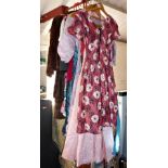 Vintage clothing:- nine vintage tea dresses and evening dresses, mainly 1950s, but also a 1940s