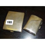 Two 1920s hallmarked silver cigarette cases, approx 6.8ozs