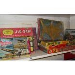 Vintage television and movie related jigsaws including Thunderbirds, Burkes Law, William Tell,