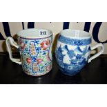 Two Chinese porcelain tankards (18th/19th c)