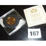 Cased 2012 United Kingdom Diamond Jubilee Gold Sovereign with certificate