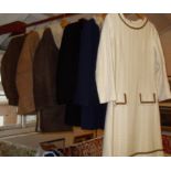 Vintage Clothing - wool dress, two suits with fur collars, sheepskin jackets, leather jacket and