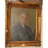 H.A.Freeth oil portrait of Charles Gould, chairman of Lloyds of London dated 1961 and dedicated