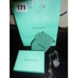 Tiffany & Co 925 silver heart shaped pendant and necklace with Tiffany packaging