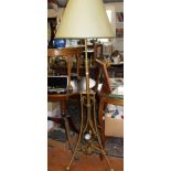 Art Nouveau brass standard lamp (converted)