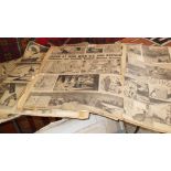 Large quantity of WW2 newspaper cartoons and cuttings