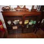 Edwardian mahogany bookcase having two glazed doors