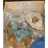 Large quantity of old copper coins & money bags