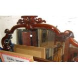 Victorian carved mahogany overmantle mirror and another mirror