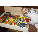 Collection of Corgi, TV cartoon character cars and other diecast etc, and a doll