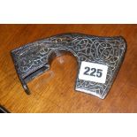 17th c. Ottoman "saddle" axe head with inlaid silver decorations