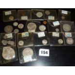 Assorted coins mainly silver apart from a couple