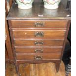 Edwardian five drawer music cabinet with drop-down drawers