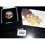 Limited edition 2000 Millennium cased gold sovereign with certificate