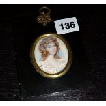 Victorian portrait miniature of a lady - named as Hannah Read to rear