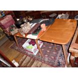 1950s medium elm Ercol dining table with rare extension table