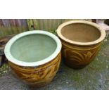 Pair of large Chinese garden planters