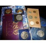 Assorted commemorative coin sets and medallions