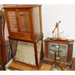 Three old chemistry scales cases & parts of scales