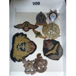 Small collection of c. WW1 military cap badges etc.