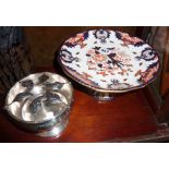 Royal Crown Derby cake stand with rose bowl