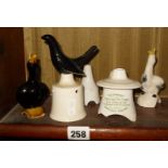 Six various pottery pie funnels, inc. the Grimwade Perfection Pie Funnel