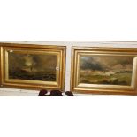 Pair of Victorian marine oils in gilt frames