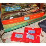 Triang Minic Motorways boxed set with three other related boxed items and a vintage Totopoly board