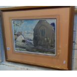 Arthur Knighton-Hammond (1875-1970) watercolour of Pendormer Church, signed