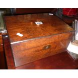 Victorian mahogany jewellery box (missing fitted interior)