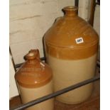 Stoneware flagon (1 gallon) impressed "Francis & Co, Brixton" and a larger flagon "James Burrough,