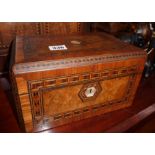 19th c. inlaid walnut jewellery box with fitted interior