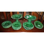 Two sets of majolica bob-bon dishes with small bowls/sweet dishes (17 pieces)