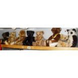 Collection of eight small teddy bears by Steiff & Mother Hubbard etc.