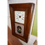 American wall clock with painted glass front