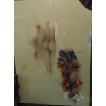 Large coloured litho study of three naked women 46/250, signed in pencil, artist unknown, c. 1970's
