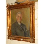 H.A. Freeth oil portrait of Charles Gould, chairman of Lloyds of London dated 1961 and dedicated