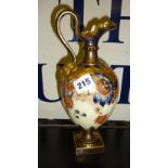 19th c. Sevres ewer with gilding and handpainted floral decoration, approx. 10.5" high