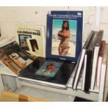 Shelf of photography books inc. Nudes by Pirelli and Patrick Lichfield and a 1992 Pirelli Calendar