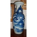 Large 19th c. Chinese blue & white vase, 22.5" tall