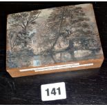 Small 19th c. oil painting on wood block attributed to Annie Ward