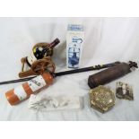 A good mixed lot to include a Courvoisier cognac bottle with stand in the form of a cannon,