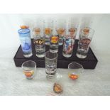 Hard Rock Cafe - a collection of 14 shot glasses, New Orleans, Dubai, Las Vegas, Chicago, Penang,